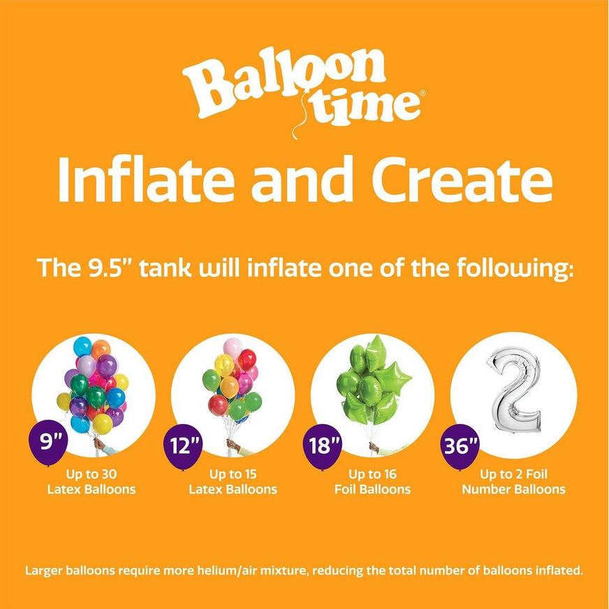 Balloon Time Small Helium Tank 8.9cu ft, 5in